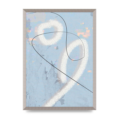 Distressed Abstract Line Wall Art - A2 framed