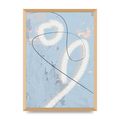 Distressed Abstract Line Wall Art - A2 framed
