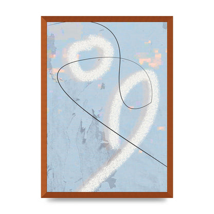 Distressed Abstract Line Wall Art - A2 framed
