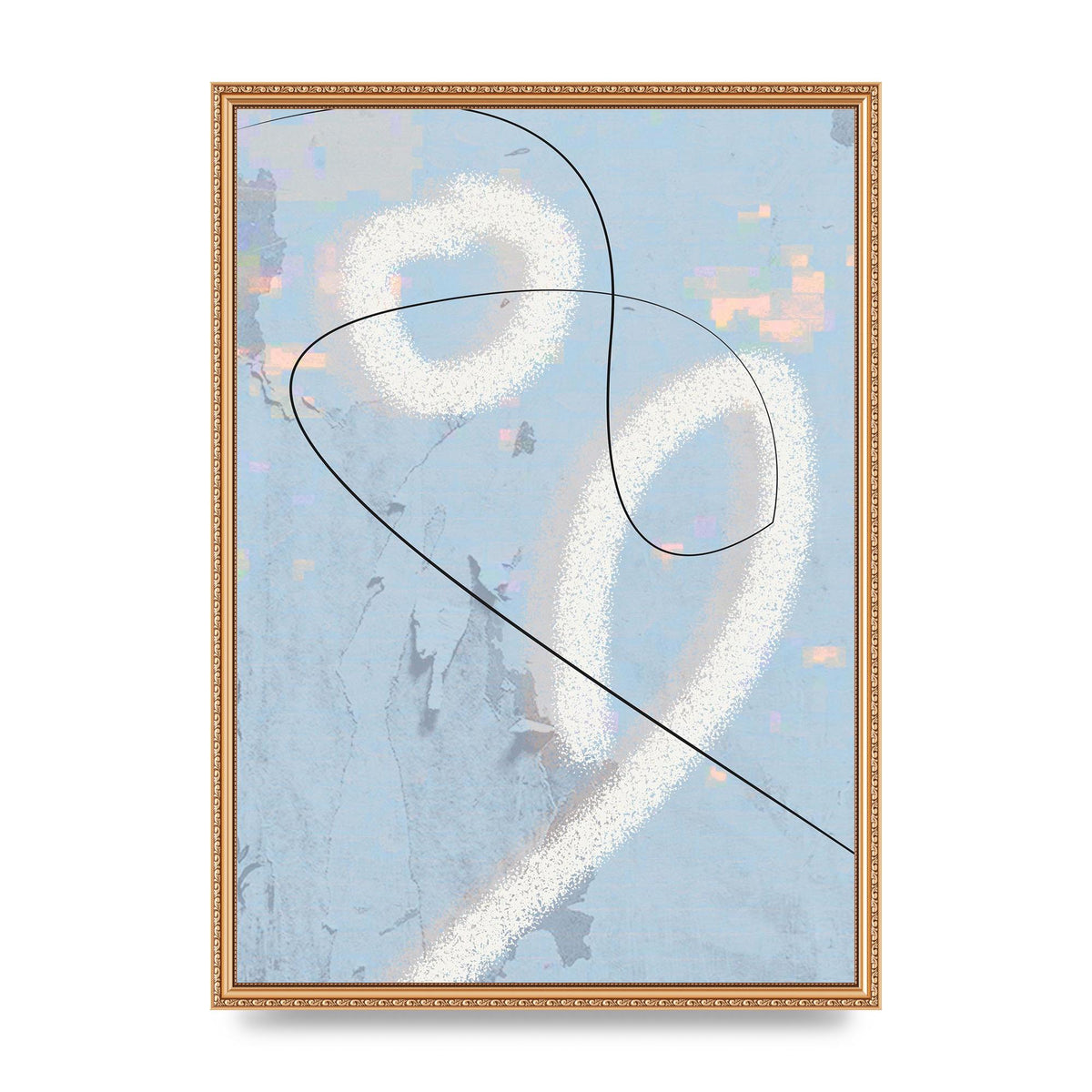 Distressed Abstract Line Wall Art - A2 framed