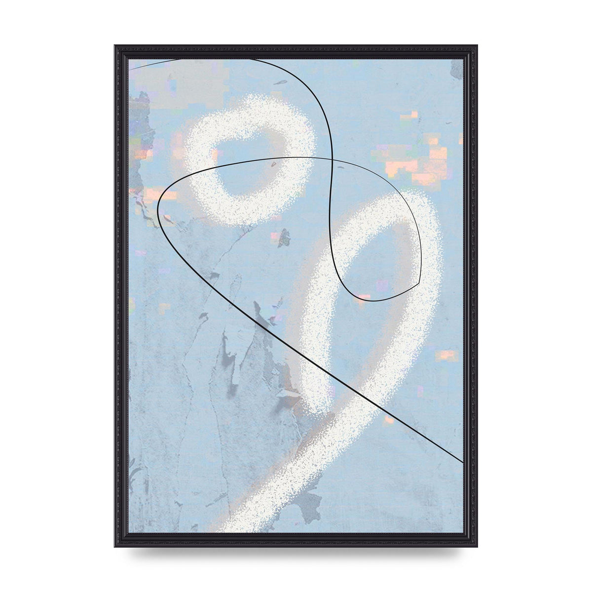 Distressed Abstract Line Wall Art - A2 framed