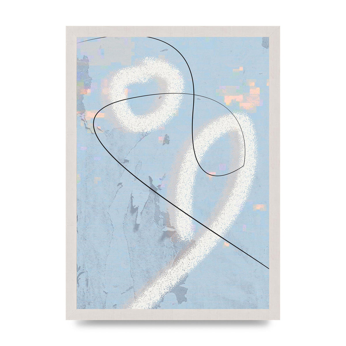 Distressed Abstract Line Wall Art - A3 framed