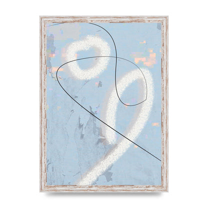 Distressed Abstract Line Wall Art - A3 framed