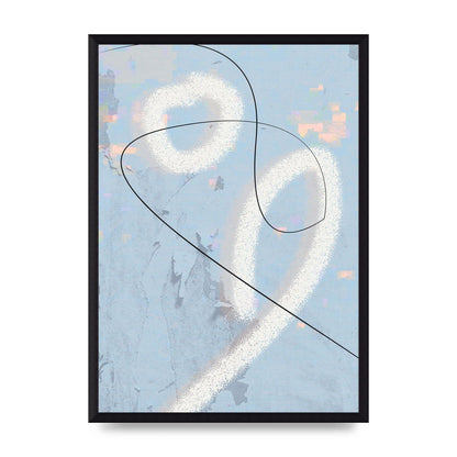 Distressed Abstract Line Wall Art - A3 framed