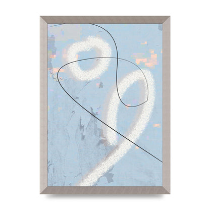 Distressed Abstract Line Wall Art - A3 framed