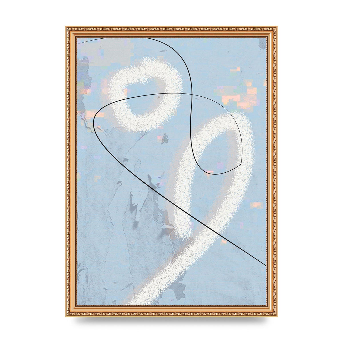 Distressed Abstract Line Wall Art - A3 framed