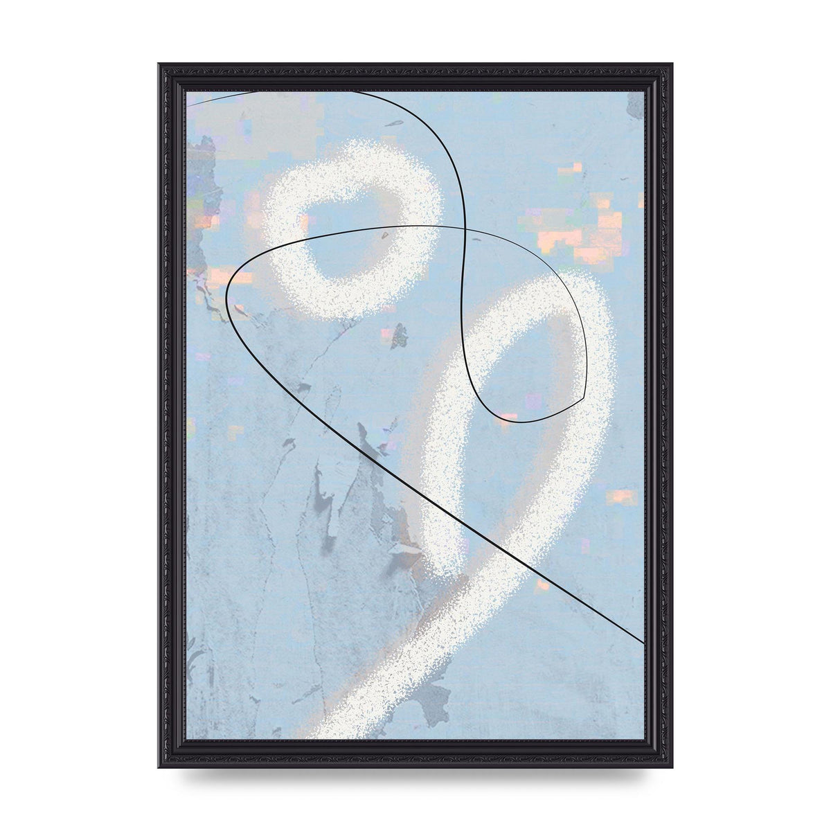 Distressed Abstract Line Wall Art - A3 framed