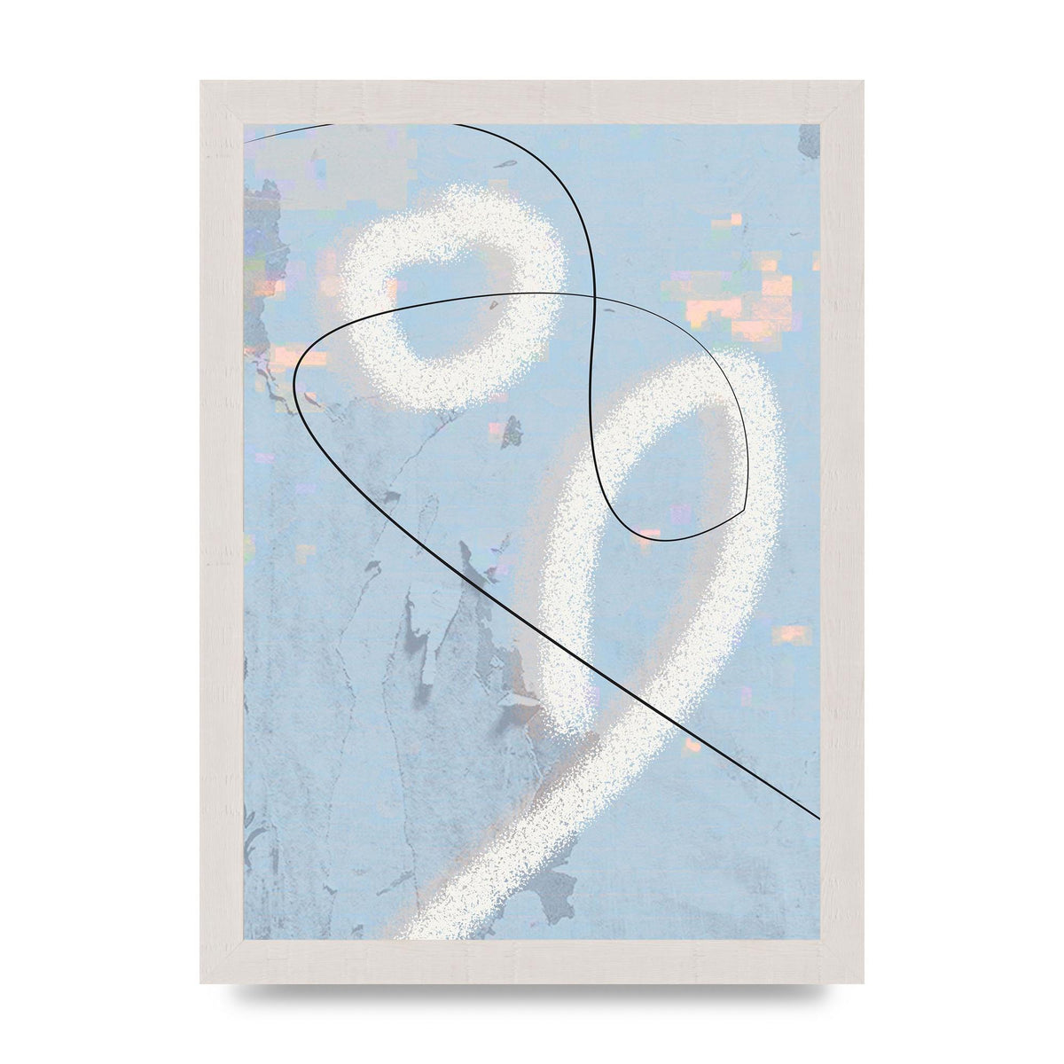 Distressed Abstract Line Wall Art - A4 framed
