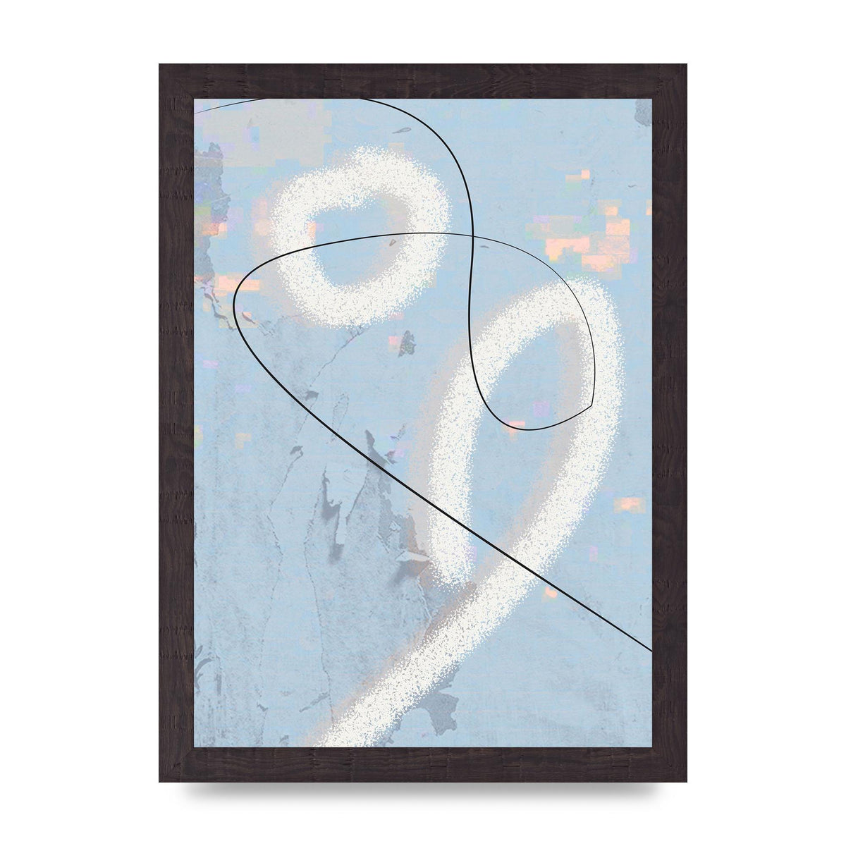 Distressed Abstract Line Wall Art - A4 framed