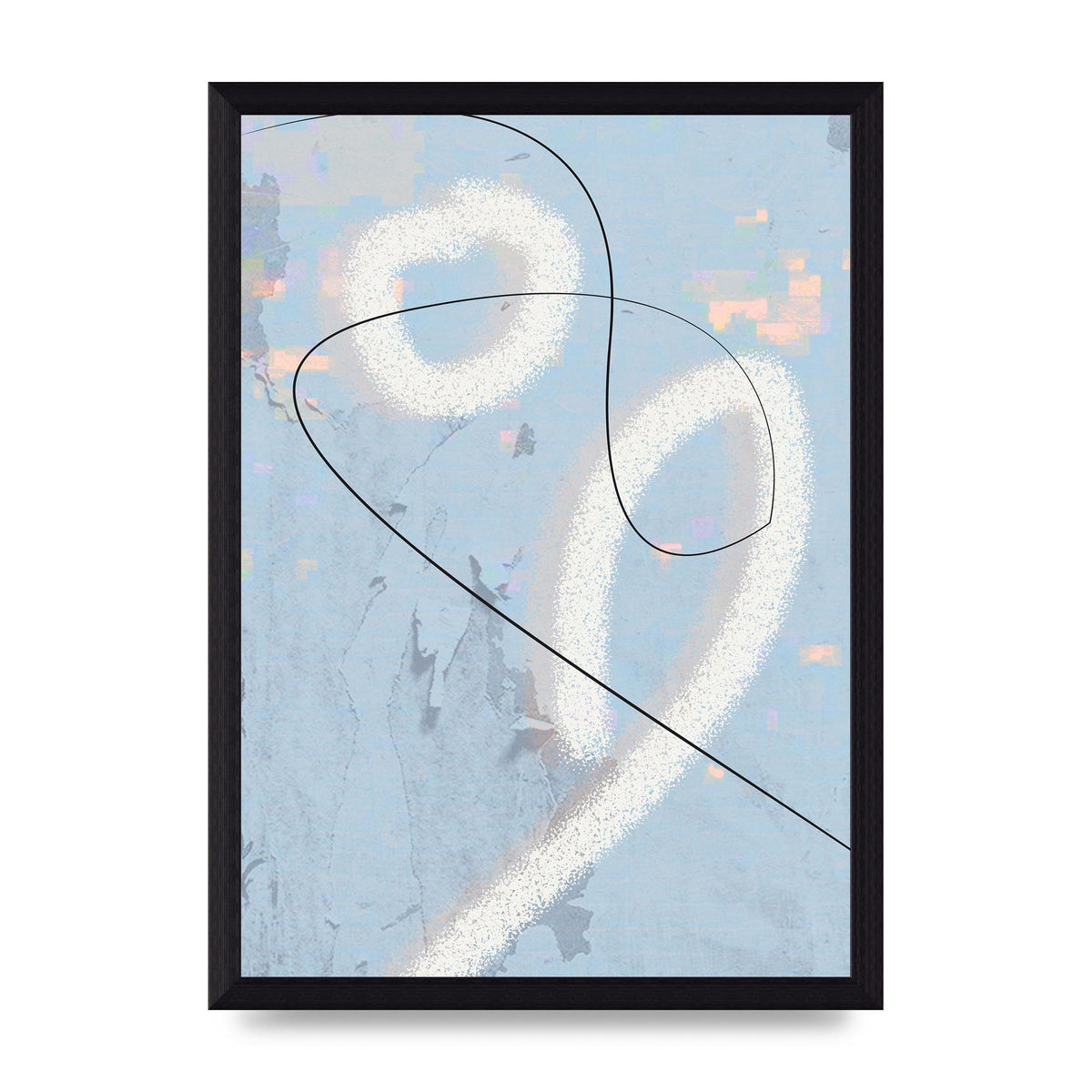 Distressed Abstract Line Wall Art - A4 framed