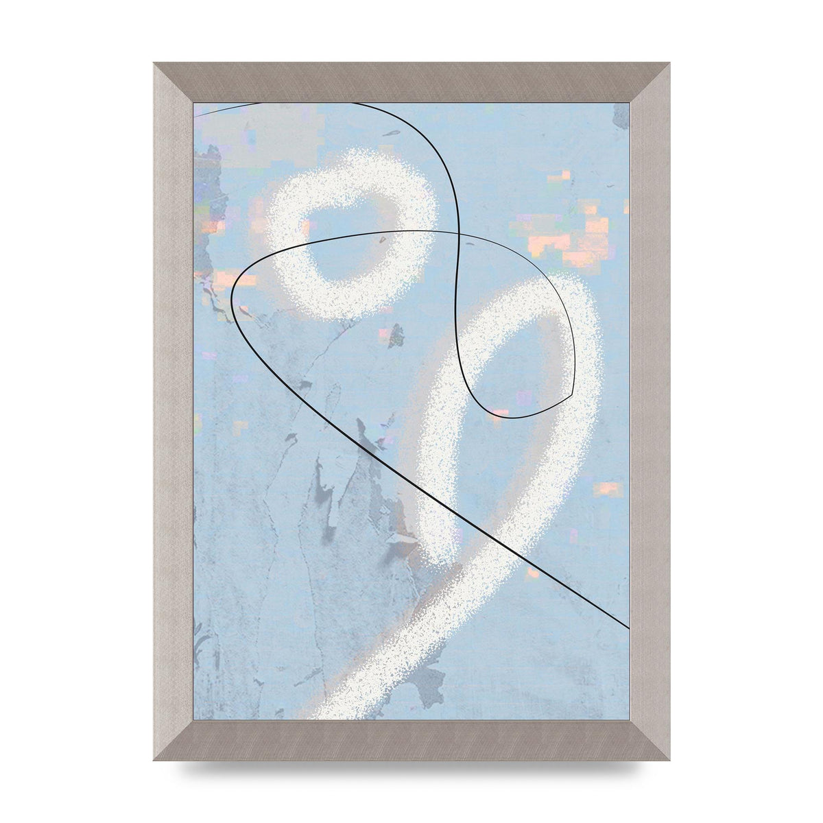 Distressed Abstract Line Wall Art - A4 framed
