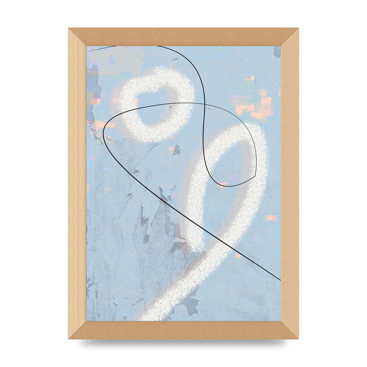Distressed Abstract Line Wall Art - A4 framed