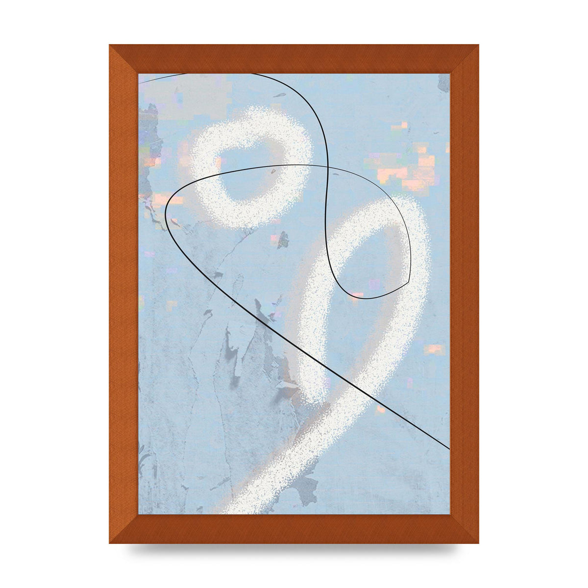 Distressed Abstract Line Wall Art - A4 framed
