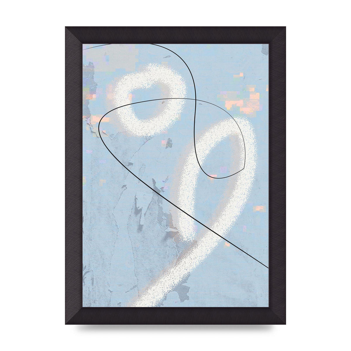 Distressed Abstract Line Wall Art - A4 framed