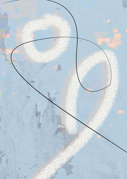 Distressed Abstract Line Wall Art - detail