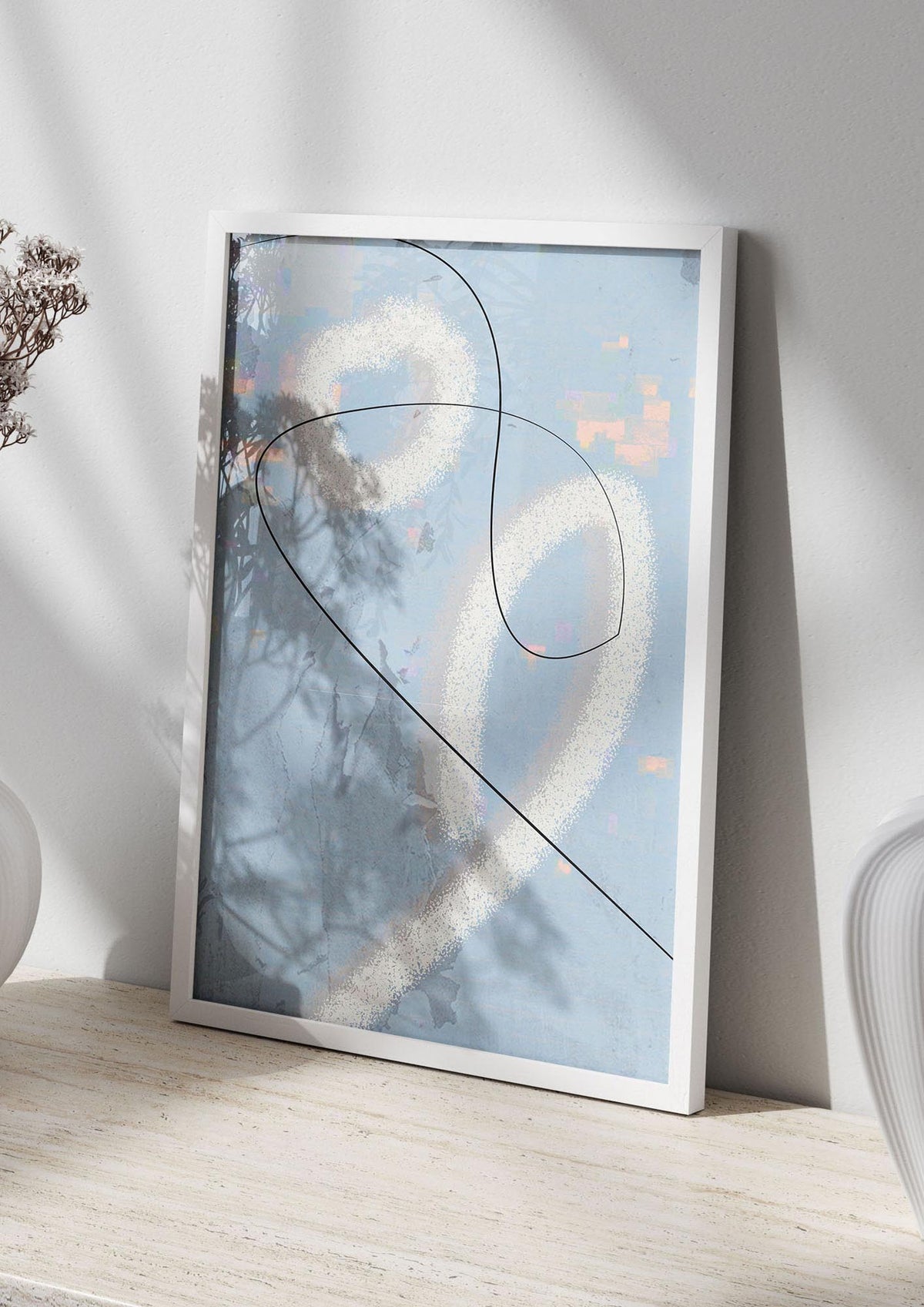 Distressed Abstract Line Wall Art - living room 2