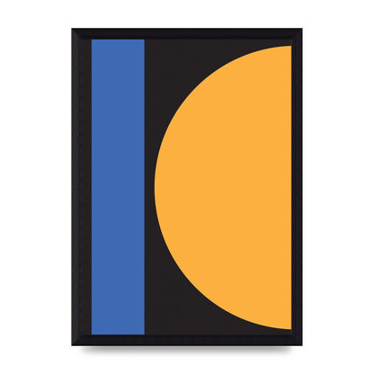 Black Abstract Shapes Three Art For The Home - A4 framed