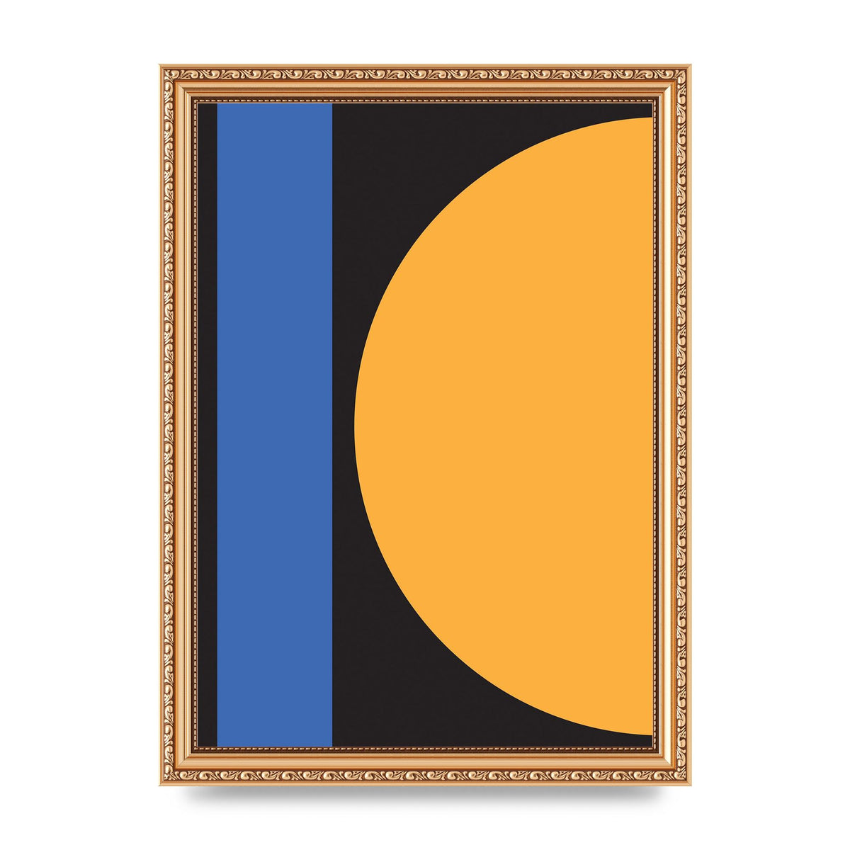 Black Abstract Shapes Three Art For The Home - A4 framed
