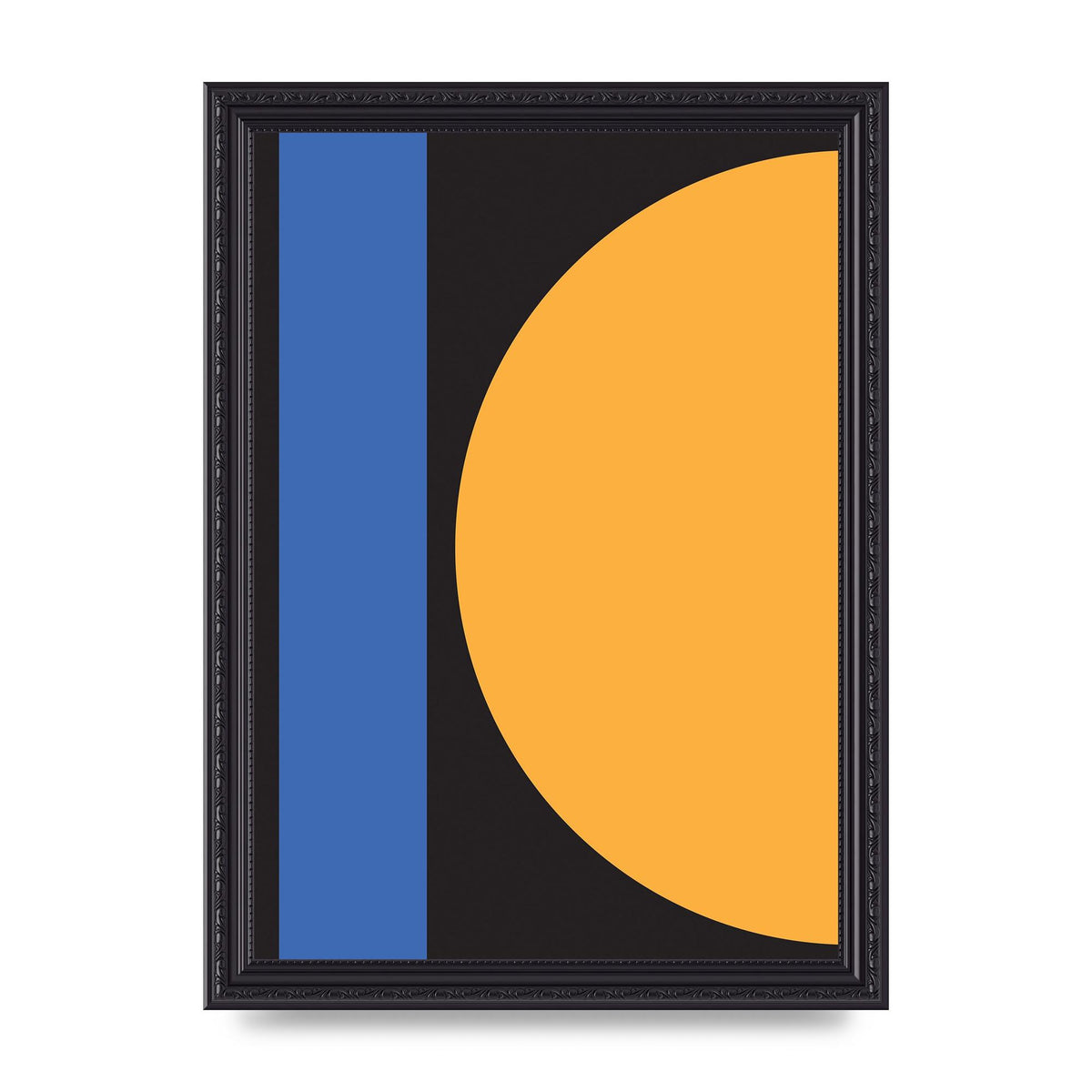 Black Abstract Shapes Three Art For The Home - A4 framed
