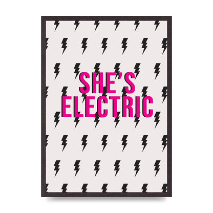 Shes Electric Pattern Wall Art - A2 framed