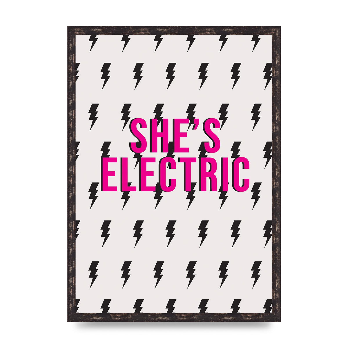 Shes Electric Pattern Wall Art - A2 framed