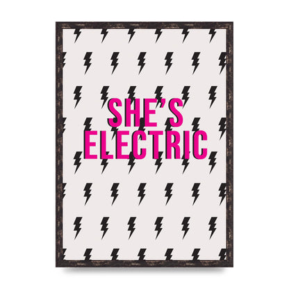 Shes Electric Pattern Wall Art - A2 framed