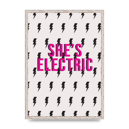 Shes Electric Pattern Wall Art - A2 framed