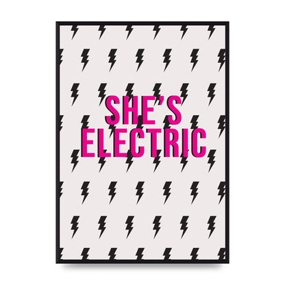 Shes Electric Pattern Wall Art - A2 framed