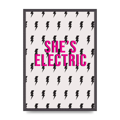 Shes Electric Pattern Wall Art - A2 framed