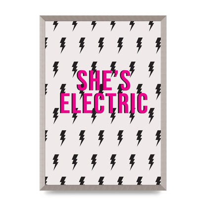 Shes Electric Pattern Wall Art - A2 framed