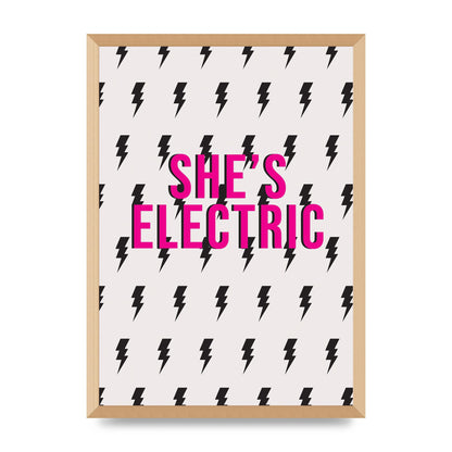 Shes Electric Pattern Wall Art - A2 framed