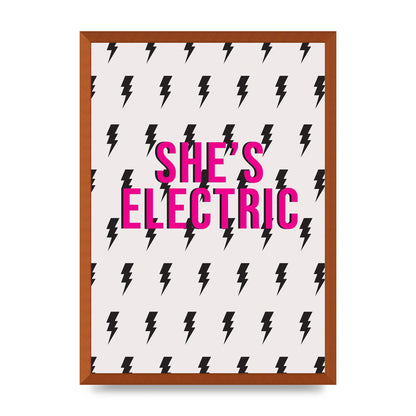 Shes Electric Pattern Wall Art - A2 framed