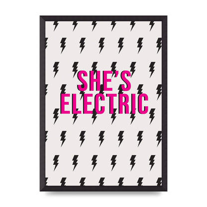 Shes Electric Pattern Wall Art - A2 framed