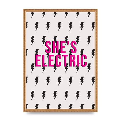 Shes Electric Pattern Wall Art - A2 framed