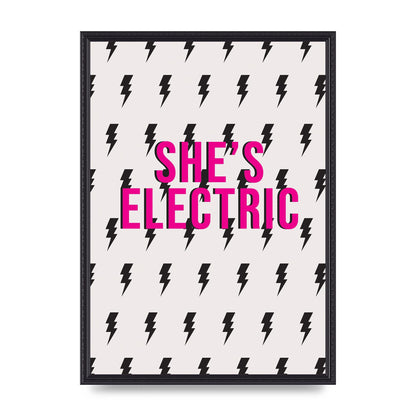 Shes Electric Pattern Wall Art - A2 framed