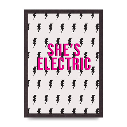 Shes Electric Pattern Wall Art - A3 framed