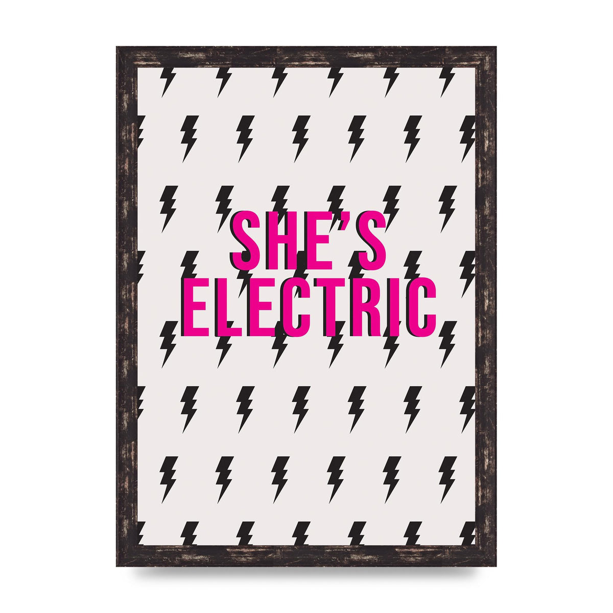 Shes Electric Pattern Wall Art - A3 framed