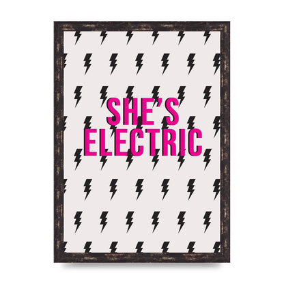 Shes Electric Pattern Wall Art - A3 framed
