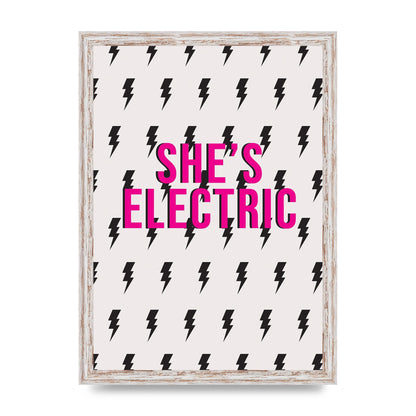 Shes Electric Pattern Wall Art - A3 framed