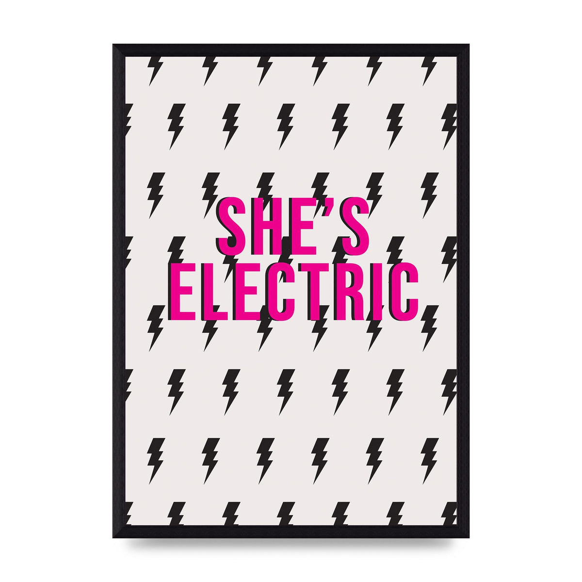 Shes Electric Pattern Wall Art - A3 framed