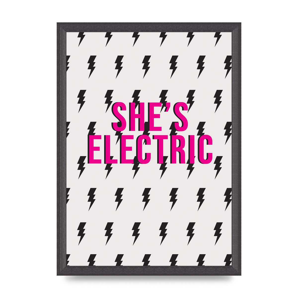 Shes Electric Pattern Wall Art - A3 framed