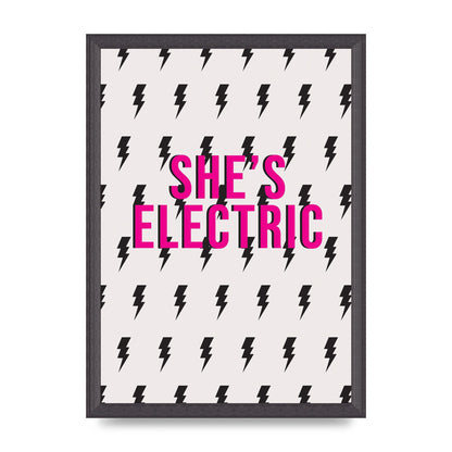 Shes Electric Pattern Wall Art - A3 framed