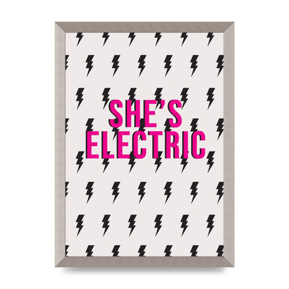 Shes Electric Pattern Wall Art - A3 framed