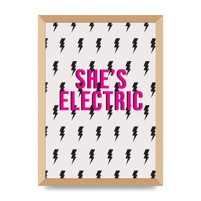 Shes Electric Pattern Wall Art - A3 framed