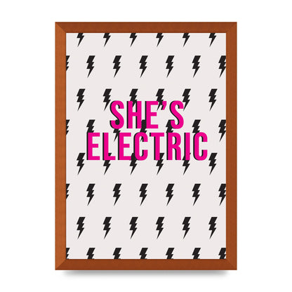 Shes Electric Pattern Wall Art - A3 framed