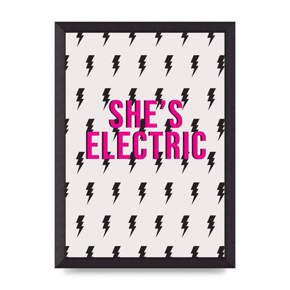 Shes Electric Pattern Wall Art - A3 framed