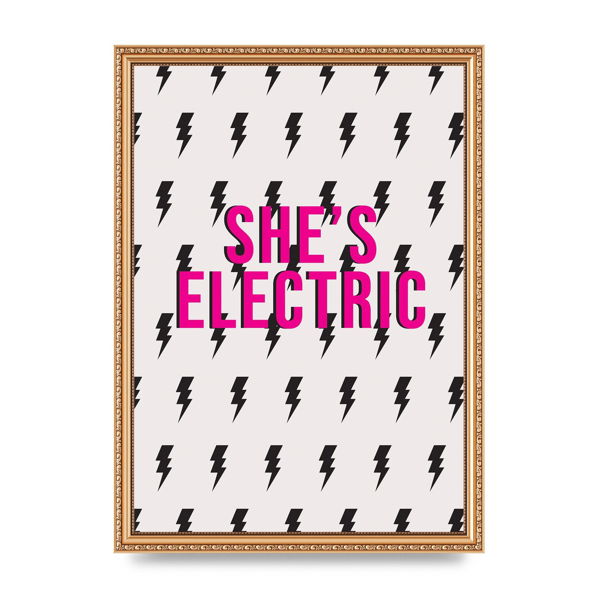 Shes Electric Pattern Wall Art - A3 framed