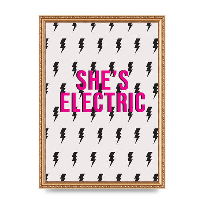 Shes Electric Pattern Wall Art - A3 framed