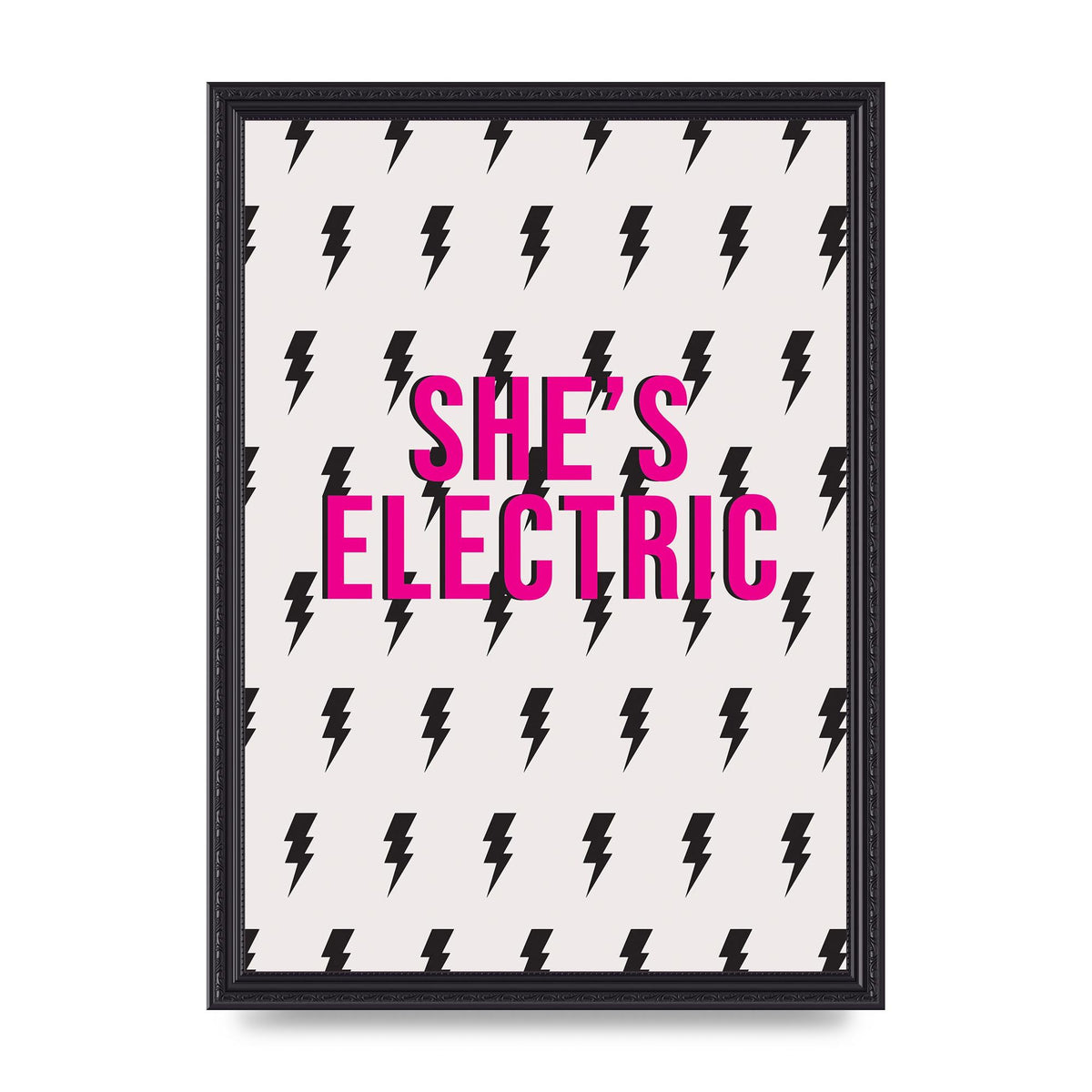Shes Electric Pattern Wall Art - A3 framed