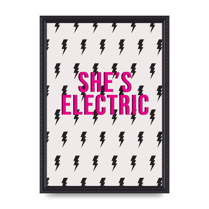 Shes Electric Pattern Wall Art - A3 framed